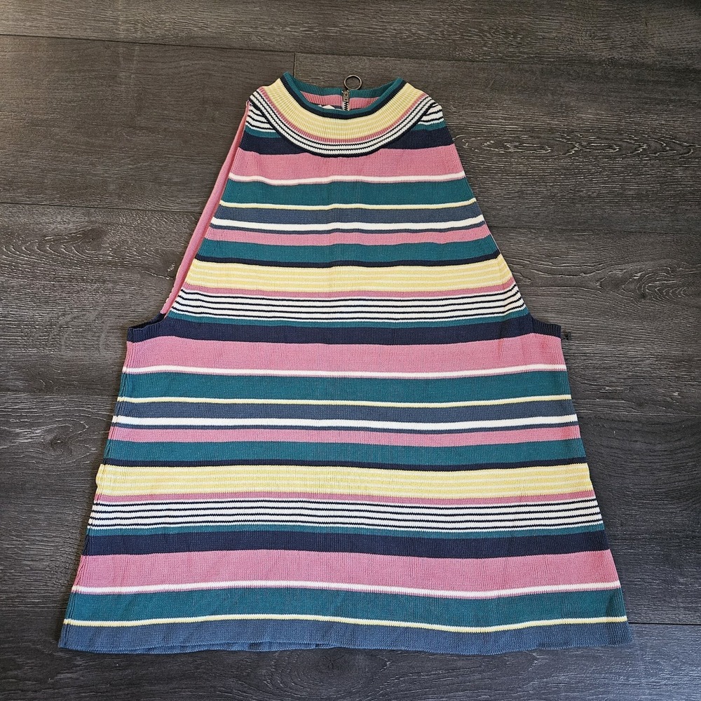 Maeve Anthropologie Ribbed Top Womens Large‎ Multicolor Striped Sleeveless Rayon